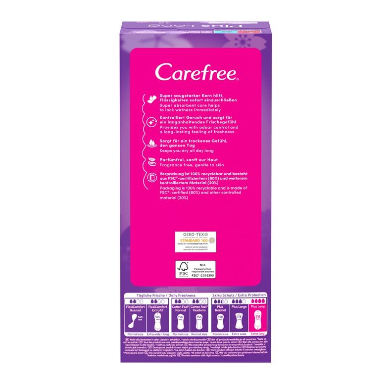 CAREFREE plus long unscented Slipeinlage